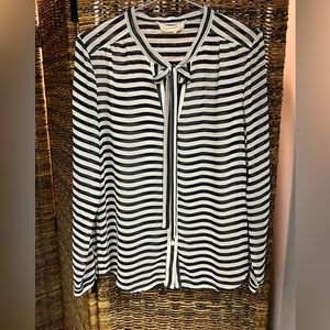 Coincidence and chance-Womens Striped Blue/white sheer shirt-Estimated Size: Med